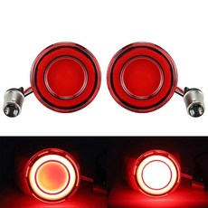 ZYTC5.1cm2인치LED방향지시등 러닝라이트레드케이스불렛스타일전면1157LED방향지시등키트 할리용레드라이트128621, 레드 케이스 후면 레드 라이트