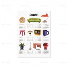 2026년 달력 최화정 음식 캘린더 벽걸이 인테리어 벽달력 포스터 예쁜, 1개, 12) 12번 스타일 1개 유화 캔버스 40x55