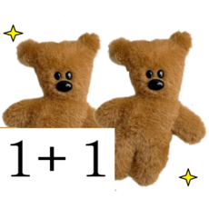 애옹단 반려동물 강아지 삑삑 소리나는 곰돌이 인형 1+1, 1세트, 브라운