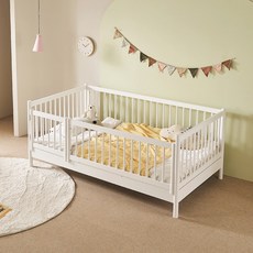 장인가구 뉴피터 SE0 어린이 원목 저상형 데이베드 올가드형 침대 프레임 SS 범퍼포함, 우드내추럴(저상형)