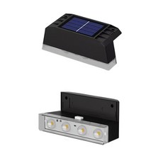 太陽能庭院圍牆燈 戶外防水 智能光控感應 免佈線安裝, 4LED-暖色, 1件