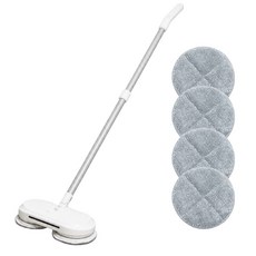 한일 무선 물걸레청소기 듀얼스핀 회전 LED 걸레청소기, 화이트, HCW-30W