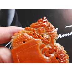 巧色巧雕【龍牌】85.4mm*48.7mm*6.9mm 豪華大墜子, 1個