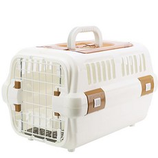 이지핏 이동식 반려동물 듀얼도어 하드 켄넬 이동장, 1개, 화이트