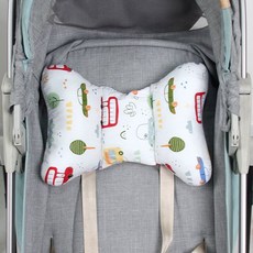 嬰兒枕頭 嬰兒護頸枕 推車護頸防震 寶寶蝴蝶靠枕 新生兒防偏頭定型枕 棉, 小汽車（秋冬款）