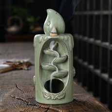 陶瓷蠟燭檀香倒流香爐, 蠟燭綠色