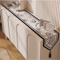 애바오베이 예쁜 방수 프렌치스타일 식탁보 테이블 러너 피아노 덮개 커버, 1개, 꽃 무늬