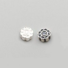 비즈톡 [SVP-06-10]순은펜던트 실버925 스마일꽃통과형 6.4mm (내경1.2mm) 1개