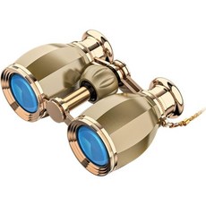 ESSLNB 오페라 안경 쌍안경 여성 성인용 4X30mm 극장용 콤팩트 극장과 콘서트용 앤티크 케이스 포함 분리 가능한 체인 (골드), 금색