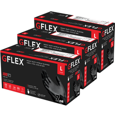 지플렉스 두꺼운 니트릴장갑 블랙 7.0, 대(L), 3개