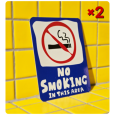 PIOZ 영문 알루미늄 표지판 NO SMOKING, 2개, 금연구역(러프.st)블루