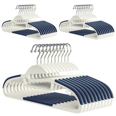 일상가 고리회전되는 목늘어남방지 투톤라운드 논슬립 어깨뿔방지 옷걸이, 30개, 네이비