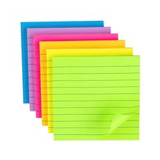 36개 패드 안감 스티키 노트 4x4인치 밝은 색상의 셀프 스틱 노트 패드 6개 강력 47매/패드, 6