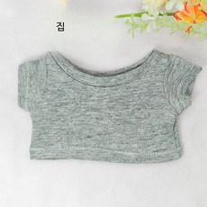 10cm 15cm 20cm 인형옷 반팔 셔츠 캐주얼 솜인형 아이돌 의상, 1개, 눈꽃 그레이 10cm