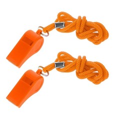 Aiyorse Orange Whistle 2 Packs Whistle for Coaches Loud Clear Crisp Referee Plastic Coach Whistl, Aiyorse Orange Whistle, 2 PACK