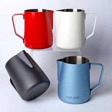 카페 스팀피쳐 바리스타 밀크저그 지비 블루 백조 저그 티타늄 홈아트 1. 레드-350ml(A타입)