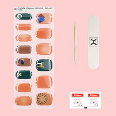 [HOYEOM] 일주일만의 반짝임 붙이는 세미큐어 젤네일 램프로 굽는 젤스트립 네일 HY-0011 썬플라워XO 반경화젤네일, 1개, otion 1 / 기본세트(14pcs)