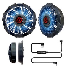 Amdeer 12V 95g USB 공조 작업복 팬 고출력 9매 날개 슬림형 초경량 저소음 공조