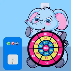 레저 시간 어린이 코끼리 스포츠 액세서리 타겟 동물 다트 보드 스티커 볼 장난감 산술, 02 blue elephant, 1개