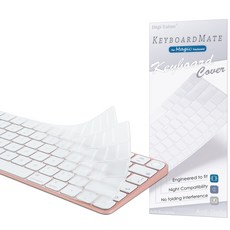 [2021~2025 M4 칩] 아이맥 iMac A3118 A2449 매직 키보드 키스킨 보호커버 투명 TPU 필름 Magic Keyboard Touch ID 및 숏 모델, 1개, 투명한
