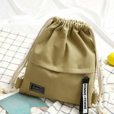 휴대용 가방 여행 1 남성 더블 포켓 여성 배낭 어깨 Pc 캐주얼 캔버스 Drawstring 학교, Khaki