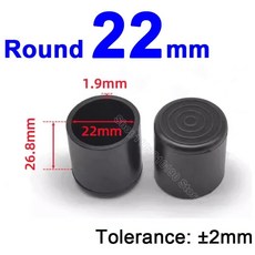 둥근 고무 의자 다리 캡 신발 커버 패드 6/8/10/12/14/16/20/25/30 120mm 가구 발 식탁 테이블 엔드 끼우는 PVC 음소거 미끄럼 소음 방지 바닥 보호, [01] 4pcs, 22mm, 1개