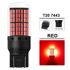 28 PCS CANBUS T20 7443 P21W PY21W 1156 BA15S BAU15S LED 전구 6500K 흰색 자동차 방향 지시등 테일 역방향 조명 2000LM 12V, 7443 Red, 8 PCS