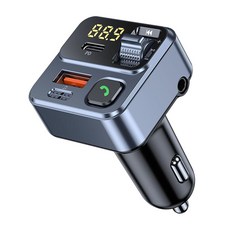 KAIY FM 송신기 블루투스 자동차 어댑터 자동차 라디오 블루투스 송신기 핸즈프리 통화 음악 플레이어 FM 라디오 어댑터 42W Type-C 고속 충전 USB 드라이브, KAIY FM 송신기 블루투스 자동차 어댑터, 자동차