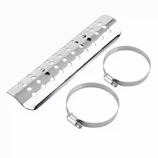 범용 바이크 오토바이 홀 열 차폐 스트레이트 배기 파이프 커버, 02 은, 1개