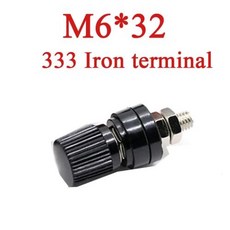 검정색 빨간색 커넥터 증폭기 터미널 바인딩 포스트 바나나 플러그 적응 소켓, 07 M6x32-Black (Iron), 04 1Pc