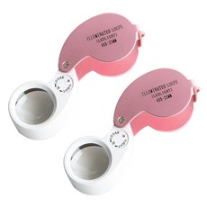 ZIO-BIZ 고배율 루페 40X-25MM 핑크 / 확대경 돋보기 현미경 루페 LOUPE LED 휴대용루페 자연학습 과학학습 과학준비물 곤충관찰 작업용확대경 휴대용확대경 실버용품, 2개