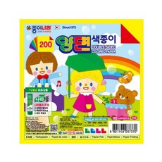 종이나라 200양면색종이 8색 4매 (낱개) 5개