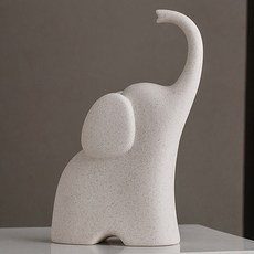 인테리어 소품 풍수 개업 코끼리 패밀리 오브제 36, 화이트