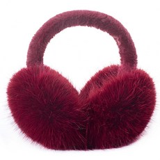 ZMUBB 여성용 남성용 겨울 귀마개 - 접이식 퍼지 귀마개 인조 모피 이어 워머 추운 날을 위한 완벽한 이어 커버 라이트 블루 136055, 와인 레드