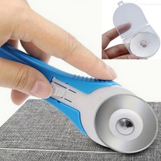 또도리 원형 원단 롤링 재단칼, 하늘블루+리필5p, 1개