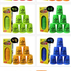 컵쌓기 게임 스피드 놀이 스포츠 컵스텍 12개입 체육대회 운동회 단체 어린이 판촉물 보드게임 학습완구, 초록