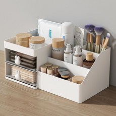 화장품 정리함 정리대 데스크오거나이저 책상 정리 uni+644ps, 화이트