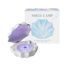 【Rising】極地貝殼氛圍燈 浪漫水波紋燈 海洋水波紋 炫彩燈光投影 情人節禮物 聖誕交換禮物 氛圍裝飾, 星月白, 1個