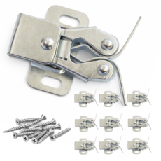 문고정 가구 이중 롤러 캐치 도어 캐치 장치 문닫힘 고정, 10개, 실버