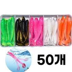 스카이로켓 루어 미끼 웜 광어 쏘가리 웜, 7.5cm, 50개, 350ml