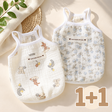 차르미콜 강아지 여름 옷 나시 1+1 애견 민소매, 1개, 꽃무늬+달토끼 끈나시