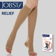 잡스트 릴리프 의료용 압박스타킹 발가락 열림 노출형 병원용 하지정맥 다리붓기, 종아리/무릎형, 1세트