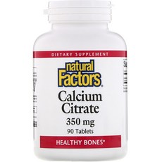 natural Factors 檸檬酸鈣錠 350mg, 1個, 90 件