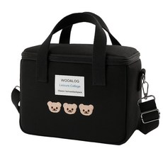 우아로그 이유식 보냉백 직장인 보온 도시락 가방, BLACK(24X19X13cm), 1EA