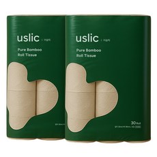 어슬릭 대나무 휴지 뱀부 천연펄프 3겹 먼지적은 화장지, 2개, 30롤, 30m