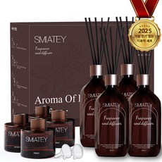 스미어티 프리미엄 실속형 500ML 대용량 실내디퓨저+유리병 2개+ 섬유스틱 10p 실내방향제 집들이선물 집 화장실 방향제, 플라워샵, 4개