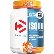 다이마타이즈 ISO100 유청 단백질 분말 분리주 고메 바닐라 25g BCAA 5.5g 120칼로리 미만 텐 프리 지방 1g 설탕 탄수화물 2g 20인분, Salted Caramel, 1