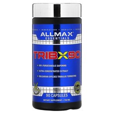 ALLMAX TribX90 고농축 불가리안 트리블러스 90% 푸로스타놀릭 사포닌 750 mg 90 캡슐, ALLMAX TribX90 고농축 불가..., 1개, 90정