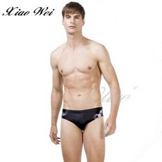 小薇的店 梅林品牌 大男三角泳褲 黑色輪狀印字 M9302 (M-XL)