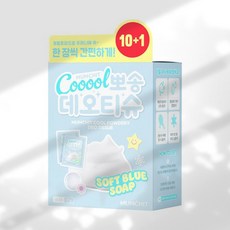 멈칫 쿨 뽀송 데오티슈 소프트블루솝 10매 (+1매), 1개, 77g